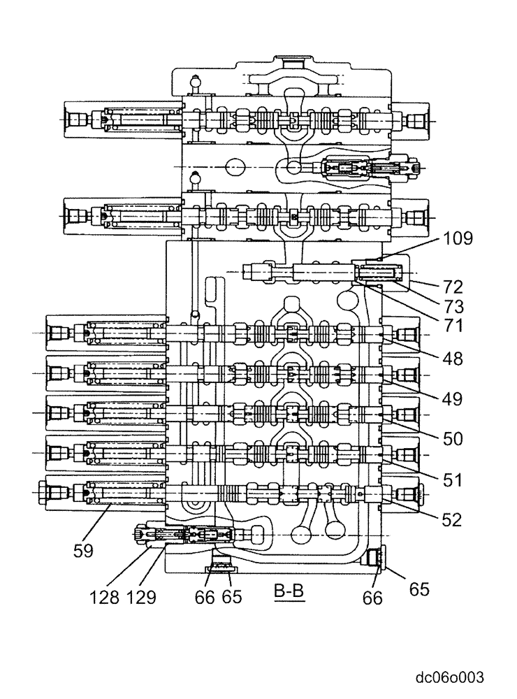 Схема запчастей Case CX80 - (08-71) - CONTROL VALVE - STD - (KAJ5076) 3 OF 8 (08) - HYDRAULICS