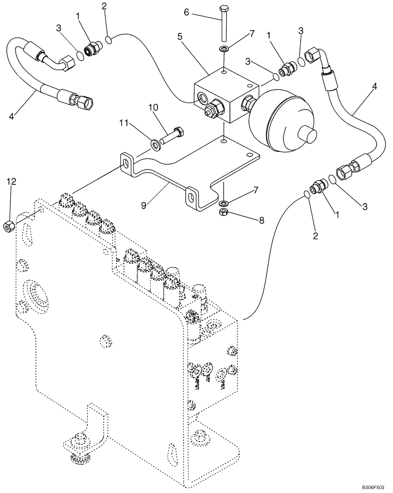 Схема запчастей Case 1150K - (08-10) - HYDRAULICS - ACCUMULATOR BLADE CONTROL (08) - HYDRAULICS