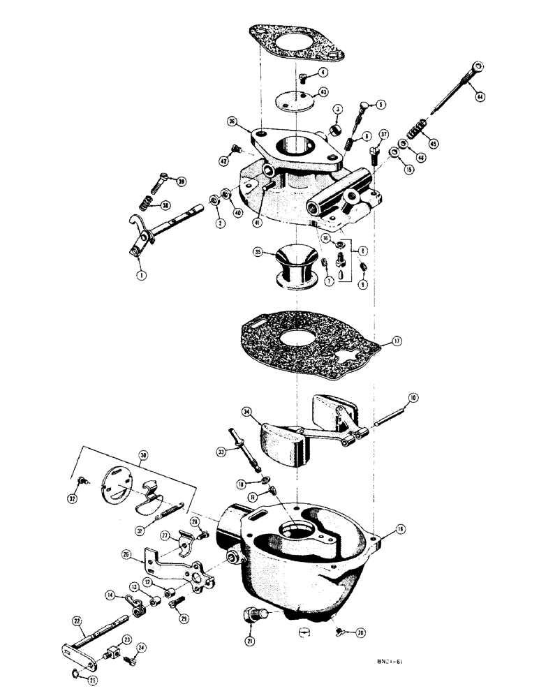 Схема запчастей Case 400 - (024) - MARVEL-SCHEBLER CARBURETOR (02) - FUEL SYSTEM