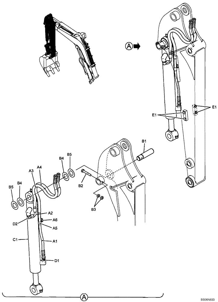 Схема запчастей Case CX17B - (03-007[00]) - HYDRAULIC LINES - ARM, STANDARD 0.98M (3 FT 2 IN) (PU43H00018F1) (35) - HYDRAULIC SYSTEMS