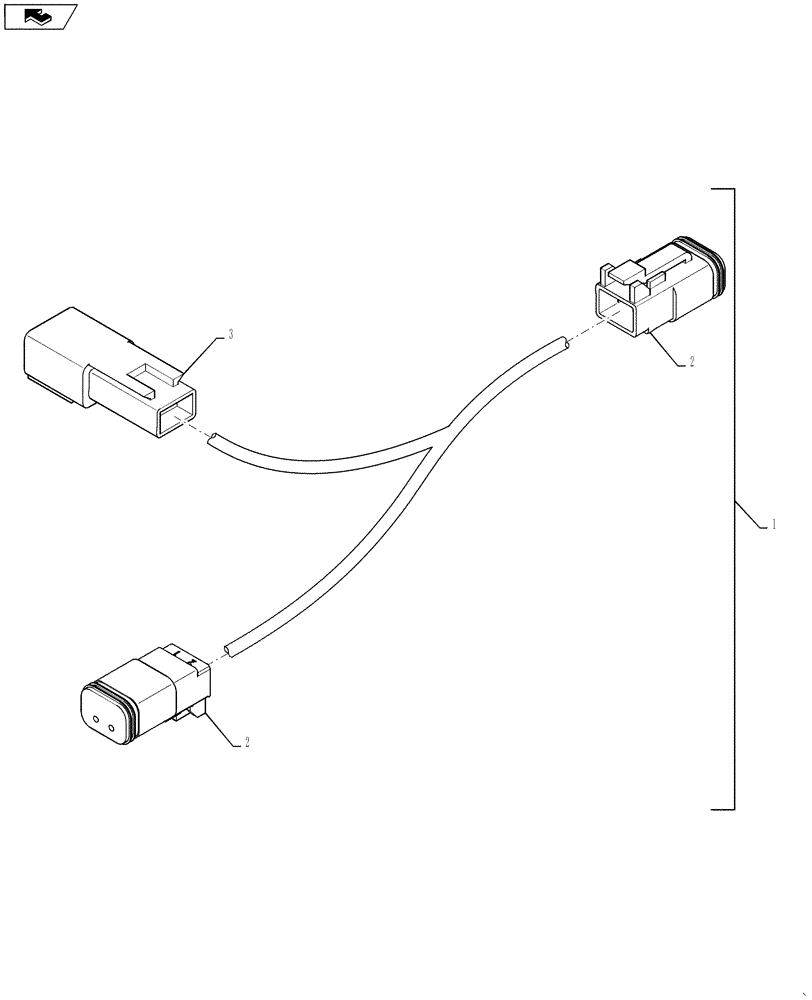 Схема запчастей Case 621F - (55.404.02[01]) - WORK LIGHT JUMPER HARNESS (55) - ELECTRICAL SYSTEMS