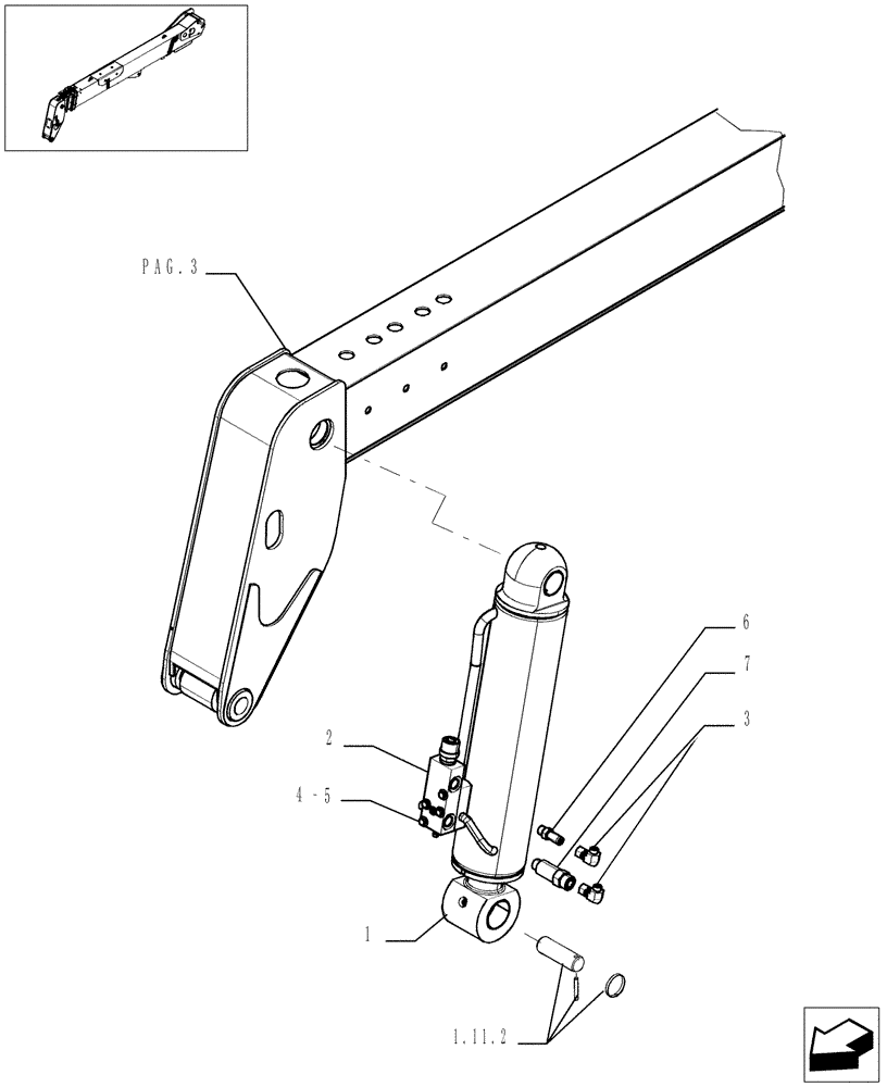 Схема запчастей Case TX945 - (9.80092B[07]) - ARM FOR 4 FUNCTIONS (45 FEET) - OPTIONAL CODE 749027241 (83) - TELESCOPIC SINGLE ARM