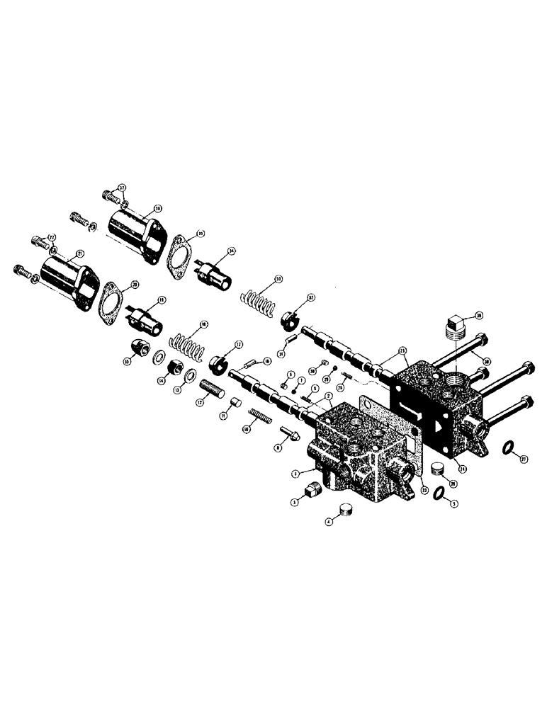 Схема запчастей Case 500 - (176) - 39069 HYDRAULIC CONTROL VALVE (07) - HYDRAULIC SYSTEM