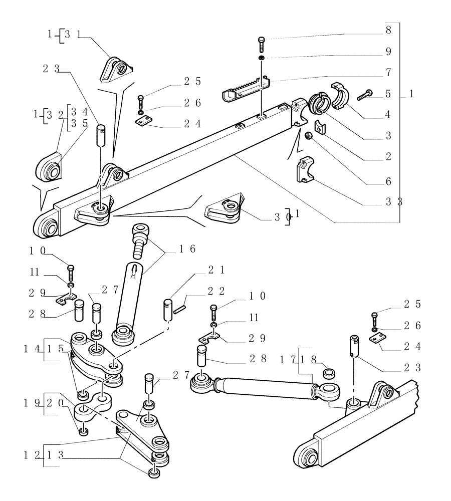 Схема запчастей Case 1850K - (9.467[01]) - PUSHBEAMS AND STRUTS (HSU) - OPTIONAL CODE 76090649 (19) - OPTIONS