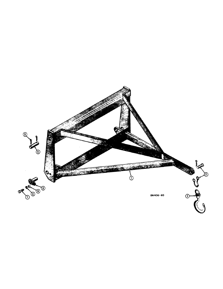 Схема запчастей Case 420BD - (164[A]) - CRANE BOOM ATTACHMENT 