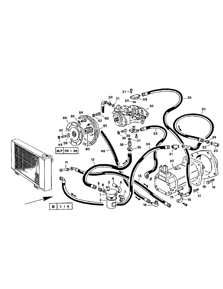 Схема запчастей Case 221B - (8-05A) - TRANSMISSION CIRCUIT, 121B (DAH1216392-) / 221B (DAH2216535-) (08) - HYDRAULICS