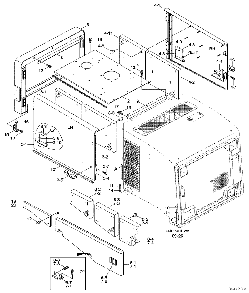 Схема запчастей Case 1221E - (09-27[01]) - HOOD (B) (87700463) (09) - CHASSIS/ATTACHMENTS