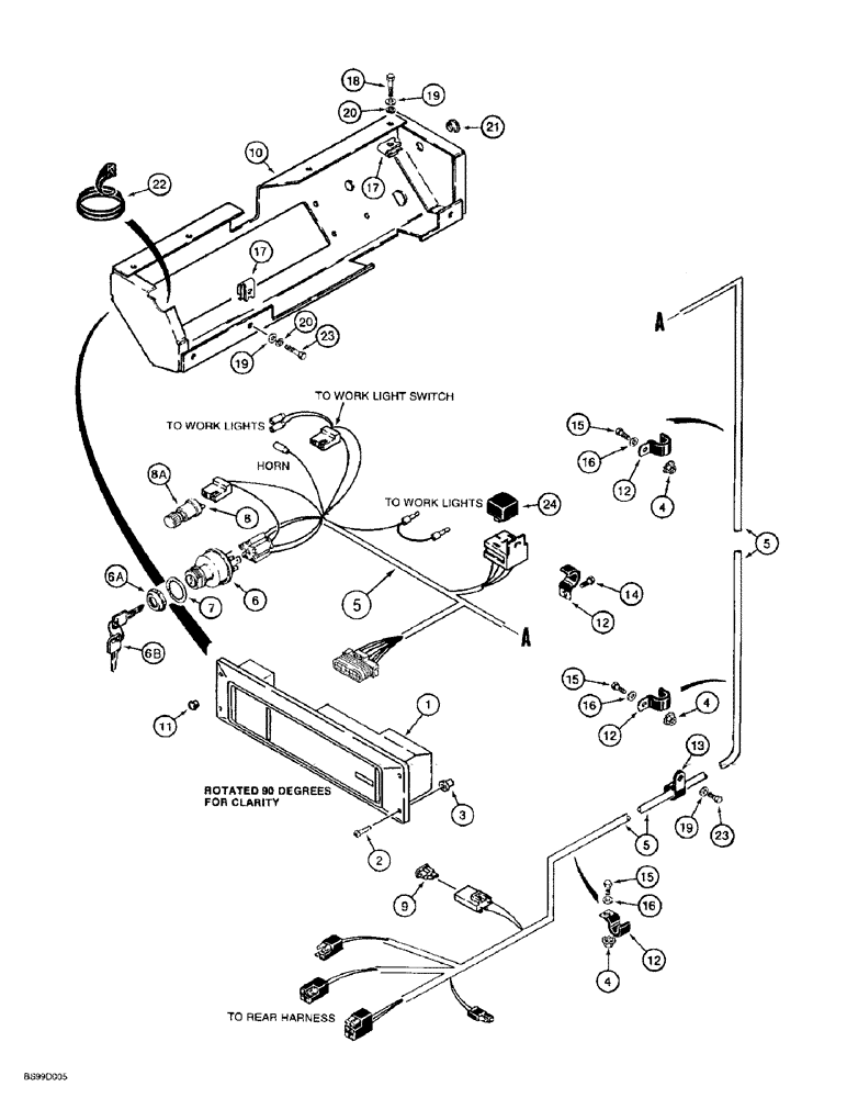 Схема запчастей Case 1838 - (4-08) - INSTRUMENT HARNESS AND CLUSTER (04) - ELECTRICAL SYSTEMS