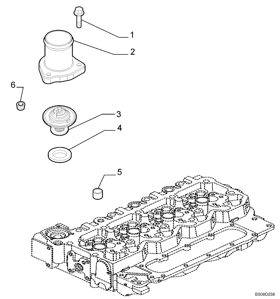 Схема запчастей Case 650L - (10.402.02[01]) - THERMOSTAT - ENGINE COOLING SYSTEM (10) - ENGINE