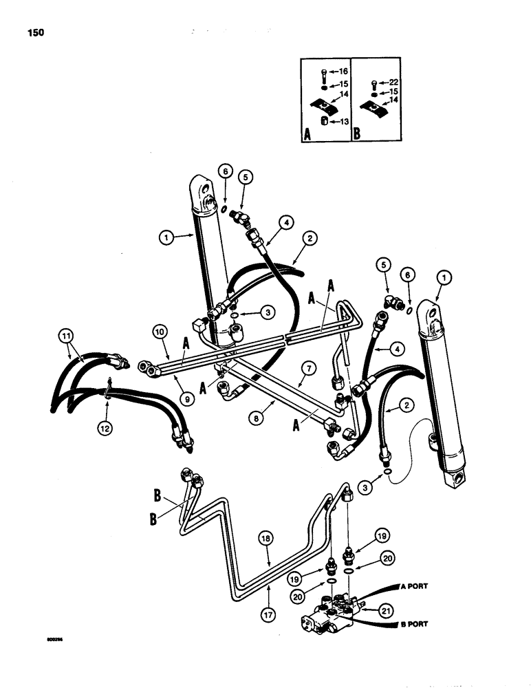 Схема запчастей Case 1835 - (150) - LOADER BUCKT HYDRAULIC CIRCUIT (08) - HYDRAULICS