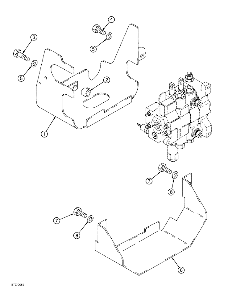 Схема запчастей Case 580L - (9-017A) - LOADER VALVE GUARD (09) - CHASSIS/ATTACHMENTS