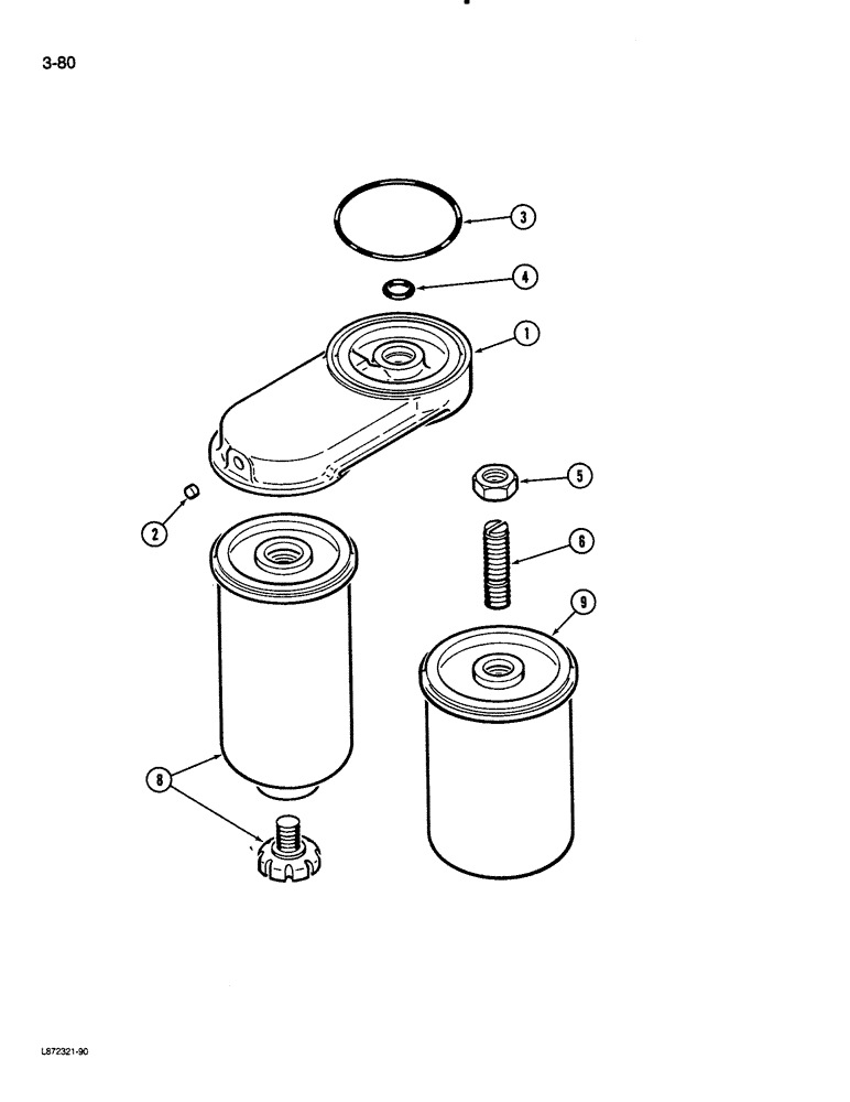 Схема запчастей Case 580K - (03-080) - FUEL FILTER, 4-390 ENGINE, 4T-390 ENGINE (03) - FUEL SYSTEM