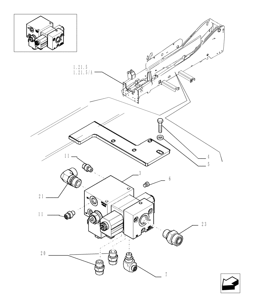 Схема запчастей Case TX842 - (9.08407[02]) - 4 SPOOL VALVE - OPTIONAL CODE 749002131 - VERSION (03-04) (35) - HYDRAULIC SYSTEMS