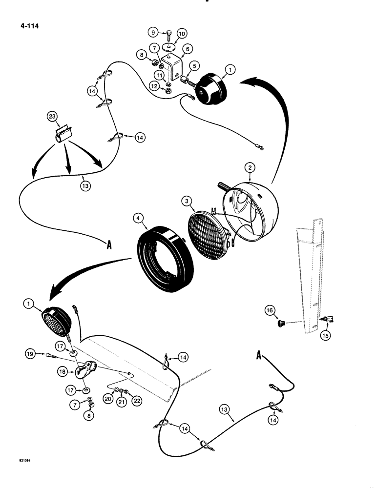 Схема запчастей Case 1835B - (4-114) - LAMPS (04) - ELECTRICAL SYSTEMS