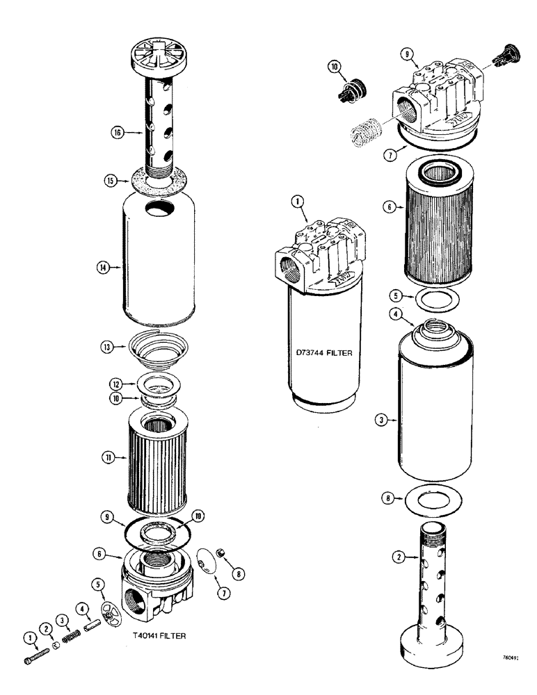 Схема запчастей Case 1700-SERIES - (162) - HYDRAULIC FILTER (35) - HYDRAULIC SYSTEMS