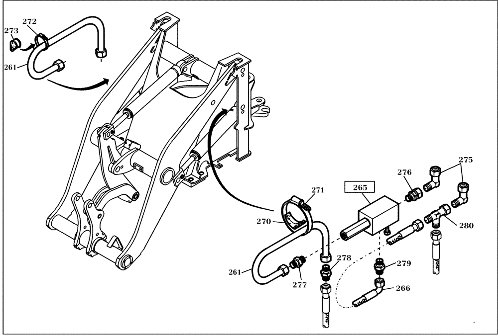 Схема запчастей Case 221D - (76.250[001]) - SAFETY-BREAK PROT. LIFT CYLINDER (OPTION) (S/N 581101-UP) (35) - HYDRAULIC SYSTEMS