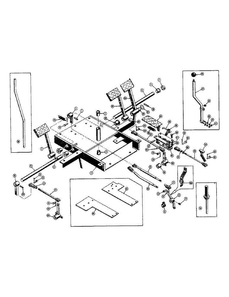 Схема запчастей Case 310B - (12) - FOOT PEDALS AND LINKAGE 