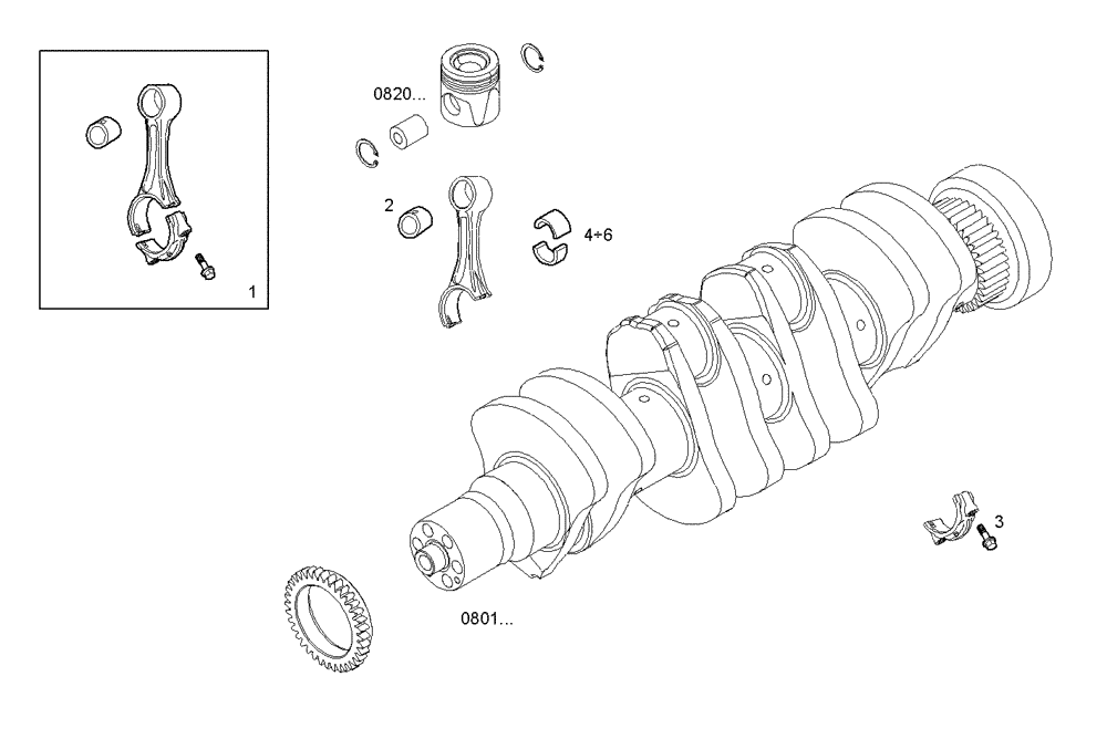 Схема запчастей Case F4GE9454K J604 - (0810.167) - CONNECTING ROD 