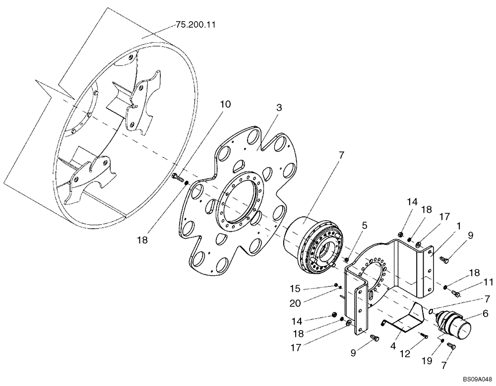 Схема запчастей Case SV212 - (35.353.13) - DRUM DRIVE ASSY, FRONT (ACE) (SM SV) (35) - HYDRAULIC SYSTEMS