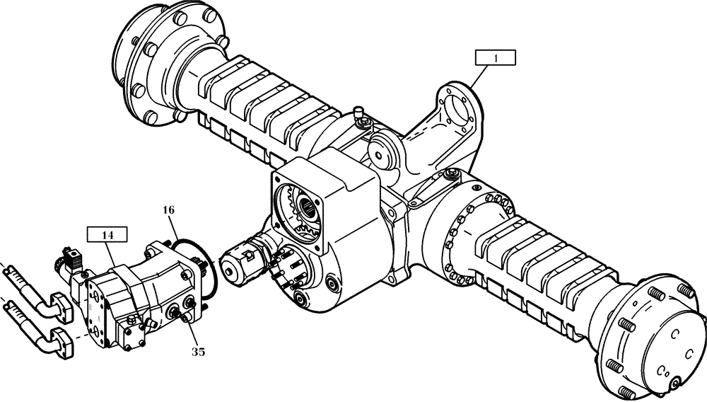 Схема запчастей Case 221D - (02.212[002]) - REAR AXLE FAST GEAR SELF-LOCKING (OPTION) (S/N 581101-UP) (27) - REAR AXLE SYSTEM