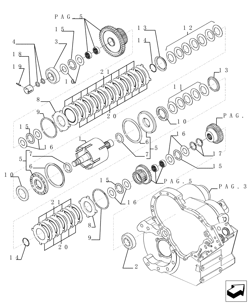 Схема запчастей Case TX1055 - (1.28.A[11]) - TRANSMISSION - COMPONENTS (21) - TRANSMISSION