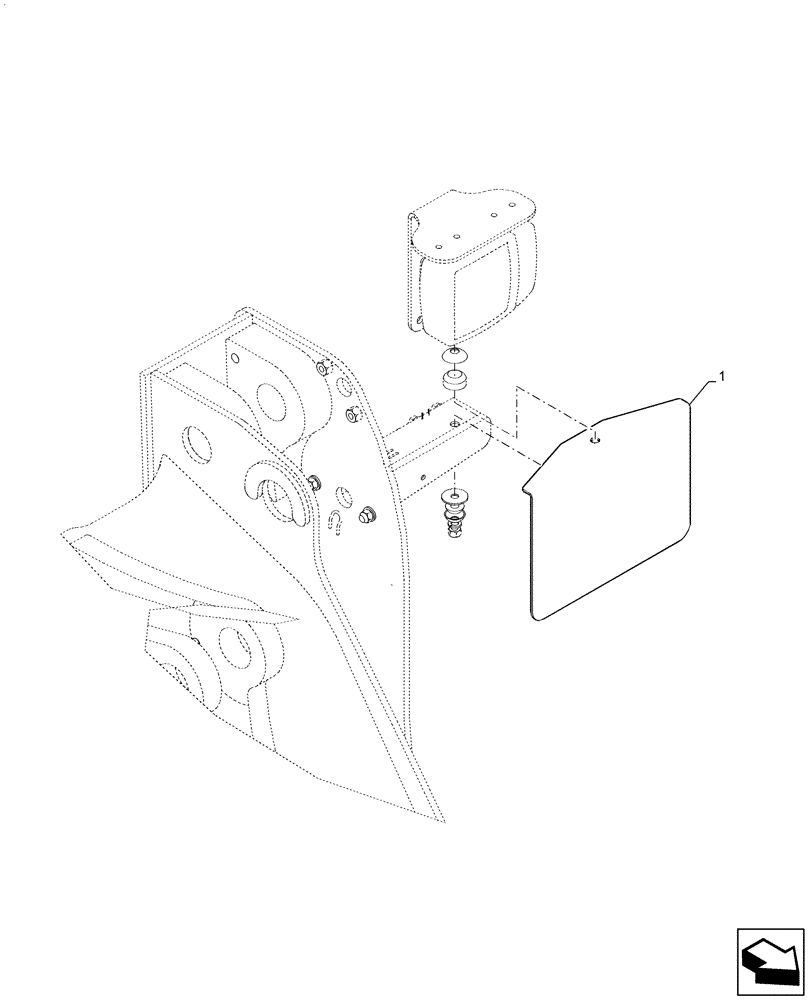 Схема запчастей Case 821F - (88.100.AC[01]) - FRONT LICENSE PLATE SUPPORT (88) - ACCESSORIES