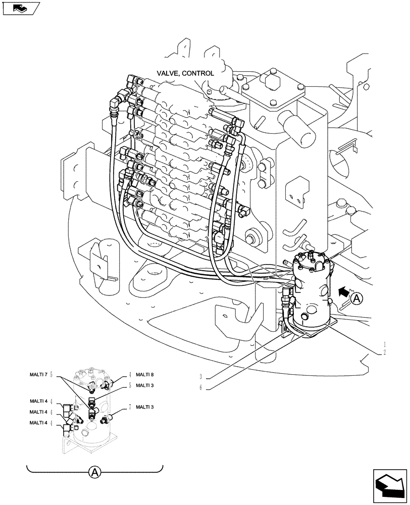 Схема запчастей Case CX27B ASN - (35.359.11) - VALVE INSTALL (J/D MULTI) BTW PV13-33453 - PV13-33807 (35) - HYDRAULIC SYSTEMS