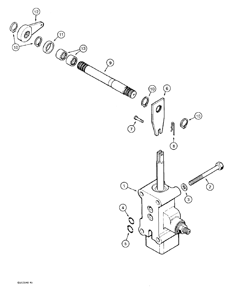 Схема запчастей Case 580SK - (6-82) - TRANSAXLE ASSEMBLY, PTO CONTROL VALVE LINKAGE (06) - POWER TRAIN