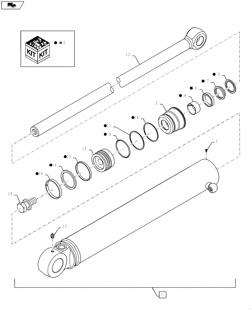 Схема запчастей Case 580SM - (35.732.02[01]) - CYLINDER ASSY - BACKHOE STABILIZER (580SM) (35) - HYDRAULIC SYSTEMS