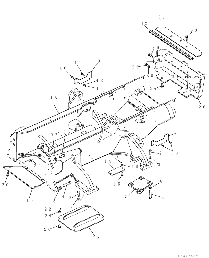 Схема запчастей Case 850K - (09-08) - FRAME, MAIN (09) - CHASSIS/ATTACHMENTS