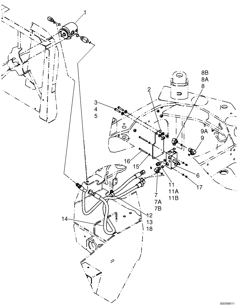 Схема запчастей Case 521D - (02-07A) - COOLING SYSTEM - MOTOR, DRIVE (STANDARD FAN DRIVE) - IF USED (02) - ENGINE