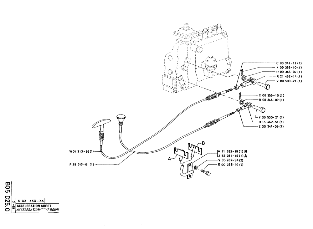 Схема запчастей Case 75C - (B05 D25.0) - ACCELERATION/SHUT-DOWN (01) - ENGINE