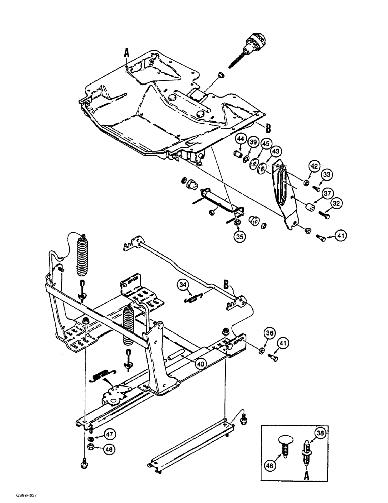 Схема запчастей Case 584E - (9-142) - DELUXE OPERATORS SEAT, BASE AND ADJUSTING PARTS (09) - CHASSIS/ATTACHMENTS