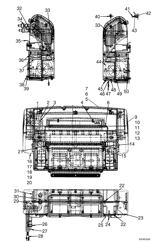 Схема запчастей Case 450 - (09-54) - HEATER ASSEMBLY (09) - CHASSIS