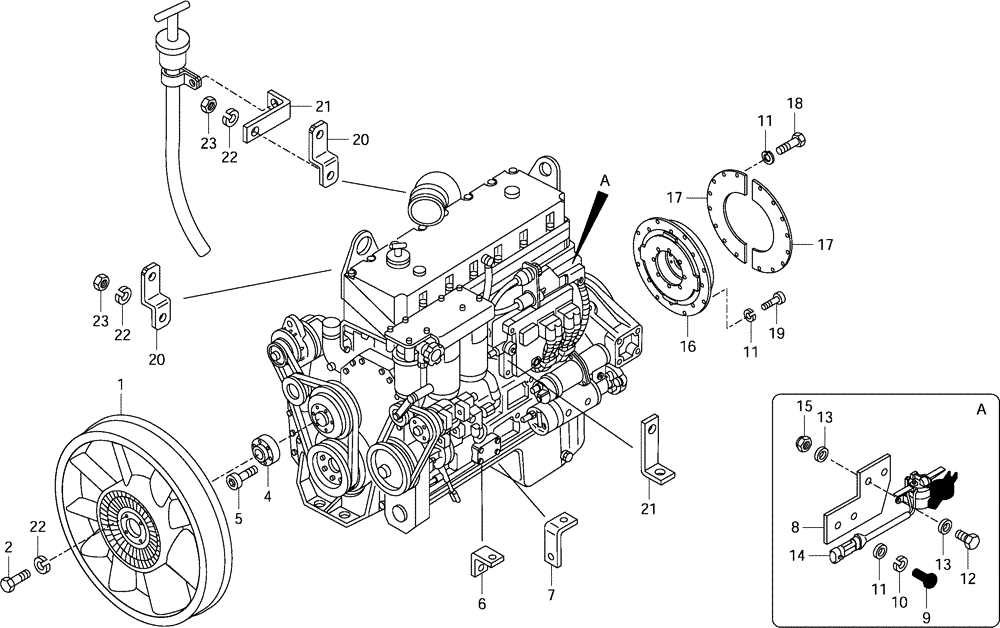 Схема запчастей Case 330 - (02A00010582[01]) - ENGINE - ACCESSORIES (01) - ENGINE