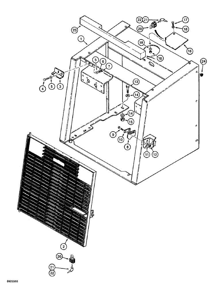 Схема запчастей Case 721B - (9-034) - RADIATOR GUARD AND GRILLE (09) - CHASSIS/ATTACHMENTS