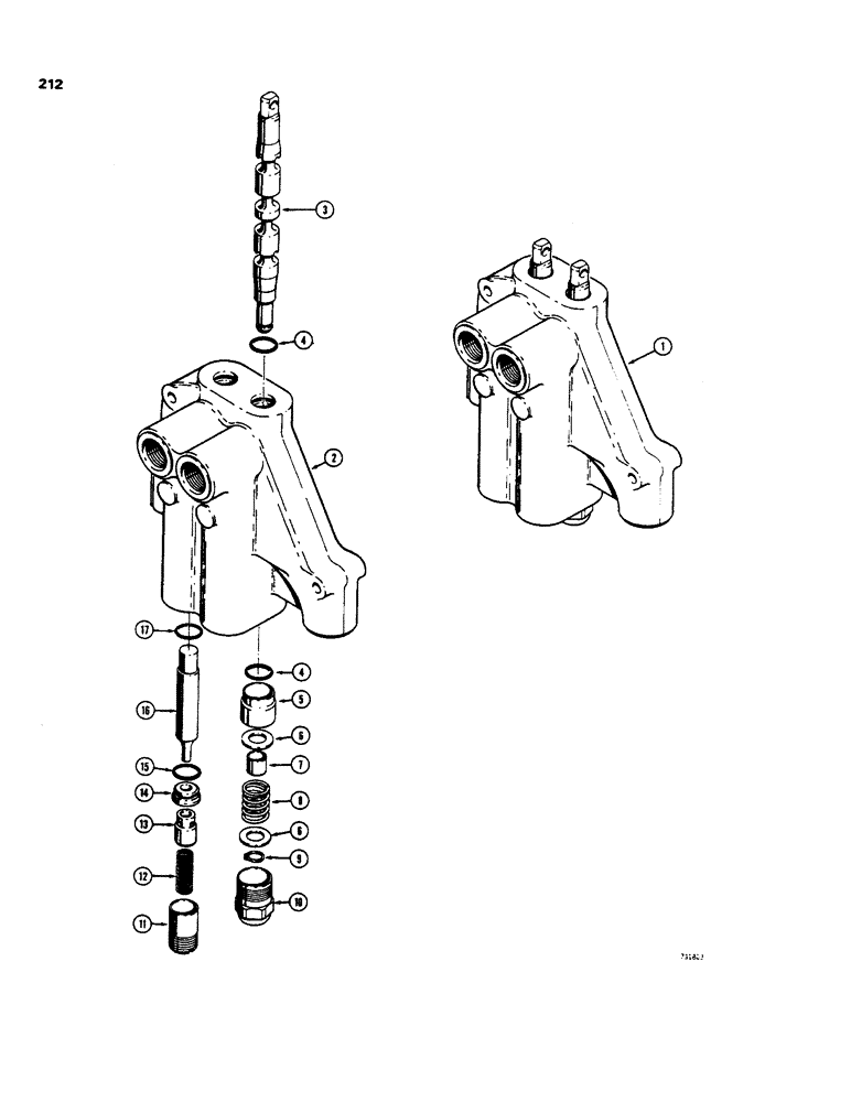 Схема запчастей Case 35 - (212) - D56135 CESSNA STABILIZER CONTROL VALVE 