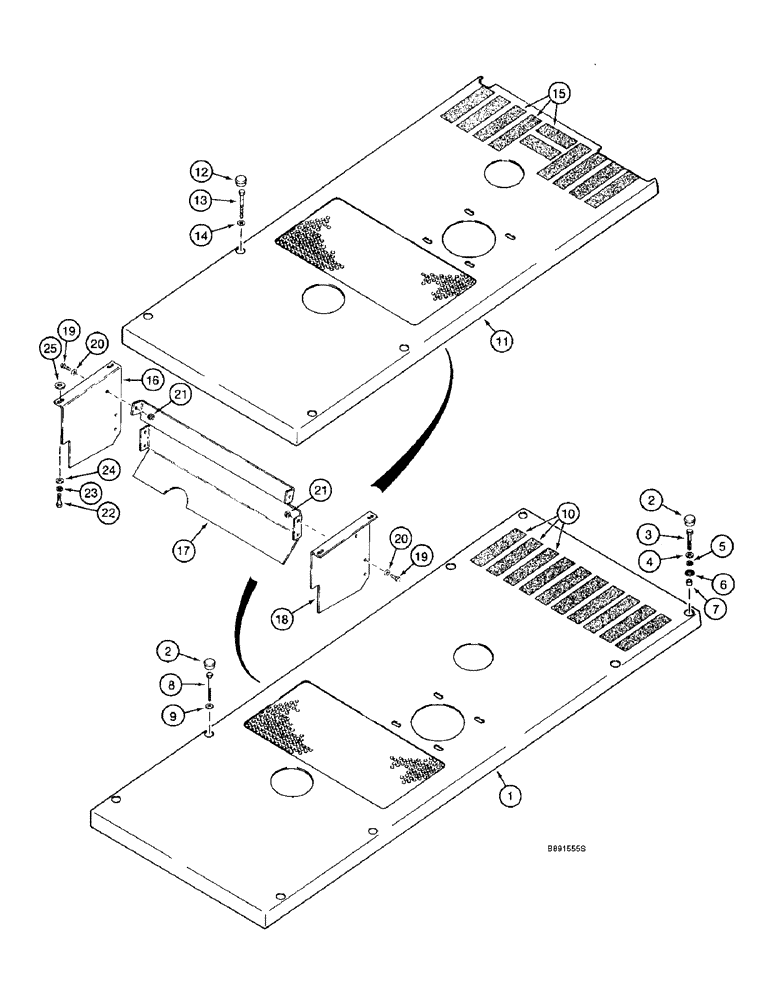 Схема запчастей Case 821B - (9-030) - HOOD, MODELS W/OUT AIR CONDITIONING, MODELS W/ AIR CONDITIONING, MODELS WITH SUCTION FAN (09) - CHASSIS/ATTACHMENTS