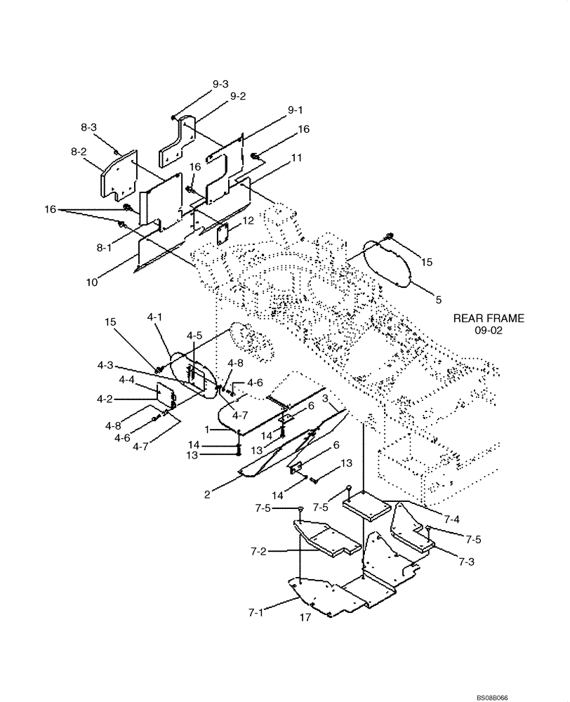 Схема запчастей Case 1221E - (09-10[01]) - UNDER GUARD GROUP (87700452) (09) - CHASSIS/ATTACHMENTS