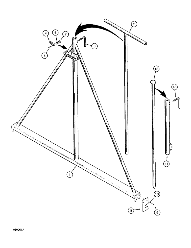 Схема запчастей Case TF300 - (9-80) - HYDRA-BORER DRILL STEM LEVEL FRAME (09) - CHASSIS/ATTACHMENTS