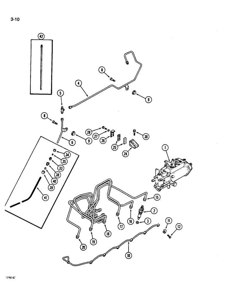 Схема запчастей Case W14B - (3-10) - FUEL INJECTION SYSTEM, 6-590 ENGINE (NATURAL ASPIRATED) (03) - FUEL SYSTEM