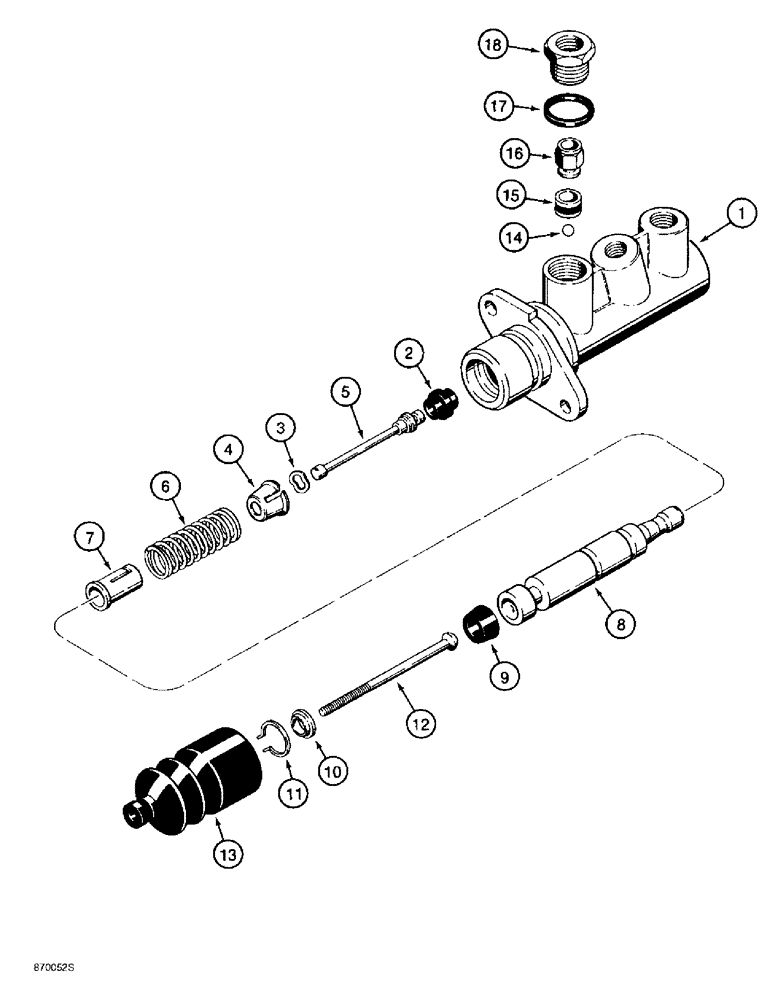 Схема запчастей Case 590L - (7-10) - BRAKE MASTER CYLINDER (07) - BRAKES