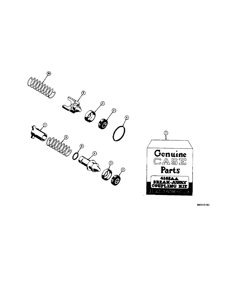 Схема запчастей Case 310D - (132[1]) - SERVICE KIT FOR HYDRAULIC COUPLINGS (07) - HYDRAULIC SYSTEM