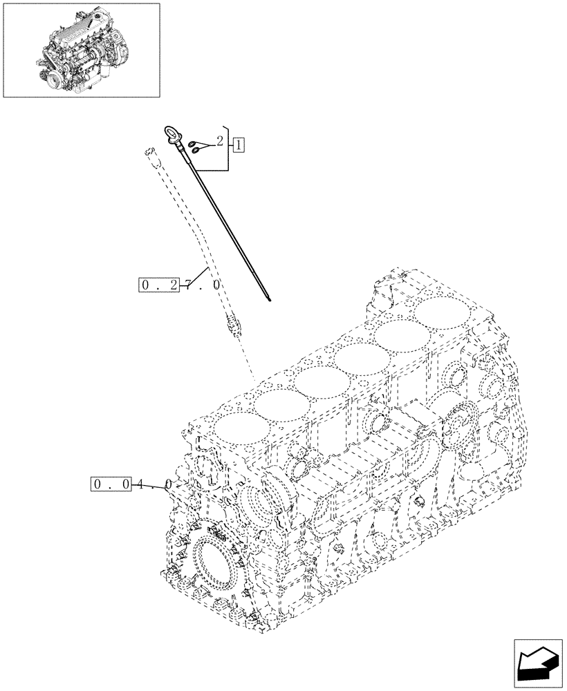 Схема запчастей Case F2CE9684E E002 - (0.27.1[01]) - OIL DIPSTICK (504210044) 