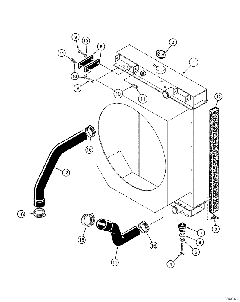 Схема запчастей Case 1150H_IND - (02-03) - RADIATOR - MOUNTING (02) - ENGINE