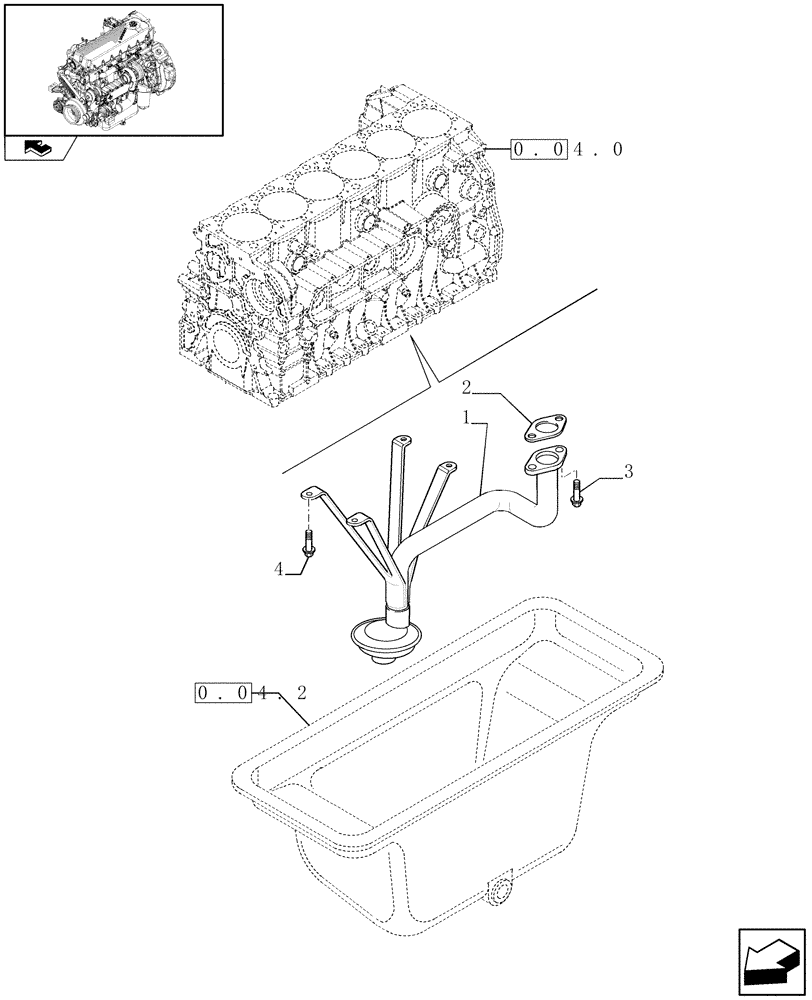 Схема запчастей Case F2CE9684H E003 - (0.30.5) - OIL PUMP PIPING (504155883) 