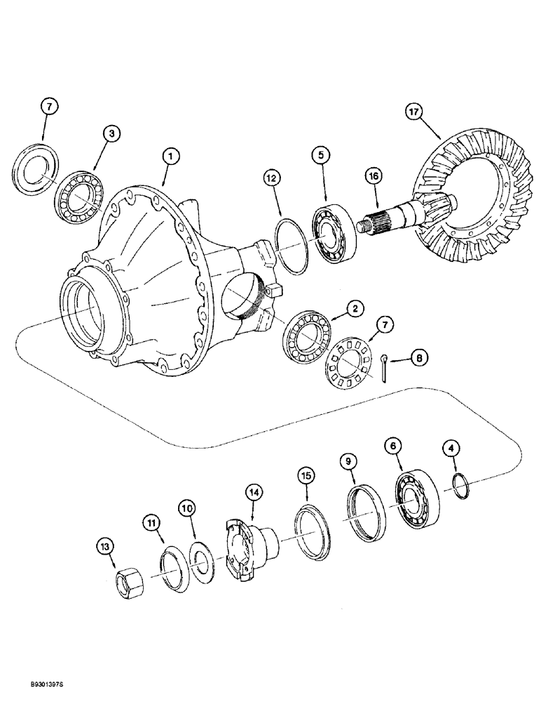 Схема запчастей Case 721B - (6-52) - REAR AXLE DIFFERENTIAL CARRIER (06) - POWER TRAIN