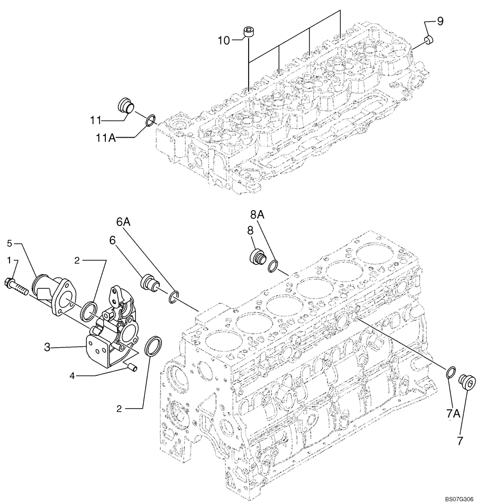 Схема запчастей Case 621E - (02-39) - COOLING SYSTEM - ENGINE (02) - ENGINE