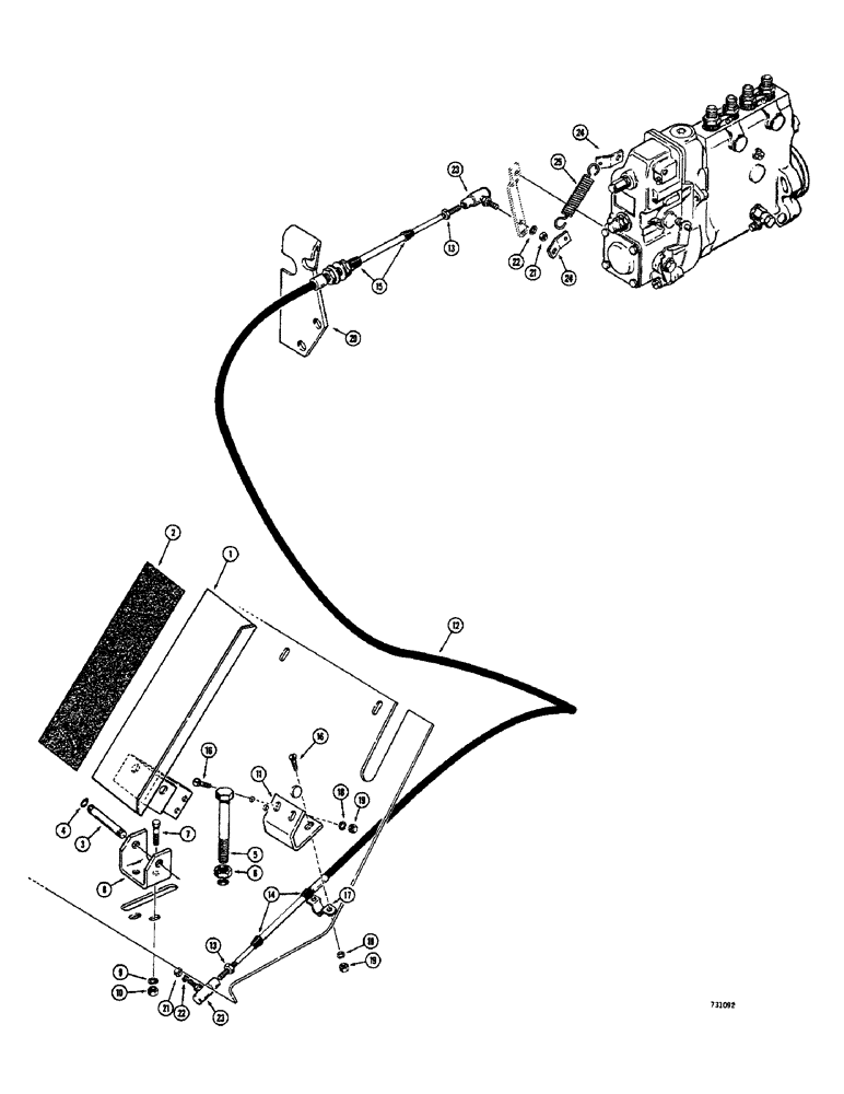 Схема запчастей Case 680CK - (058) - ENGINE CONTROLS, ACCELERATOR PEDAL AND LINKAGE (10) - ENGINE