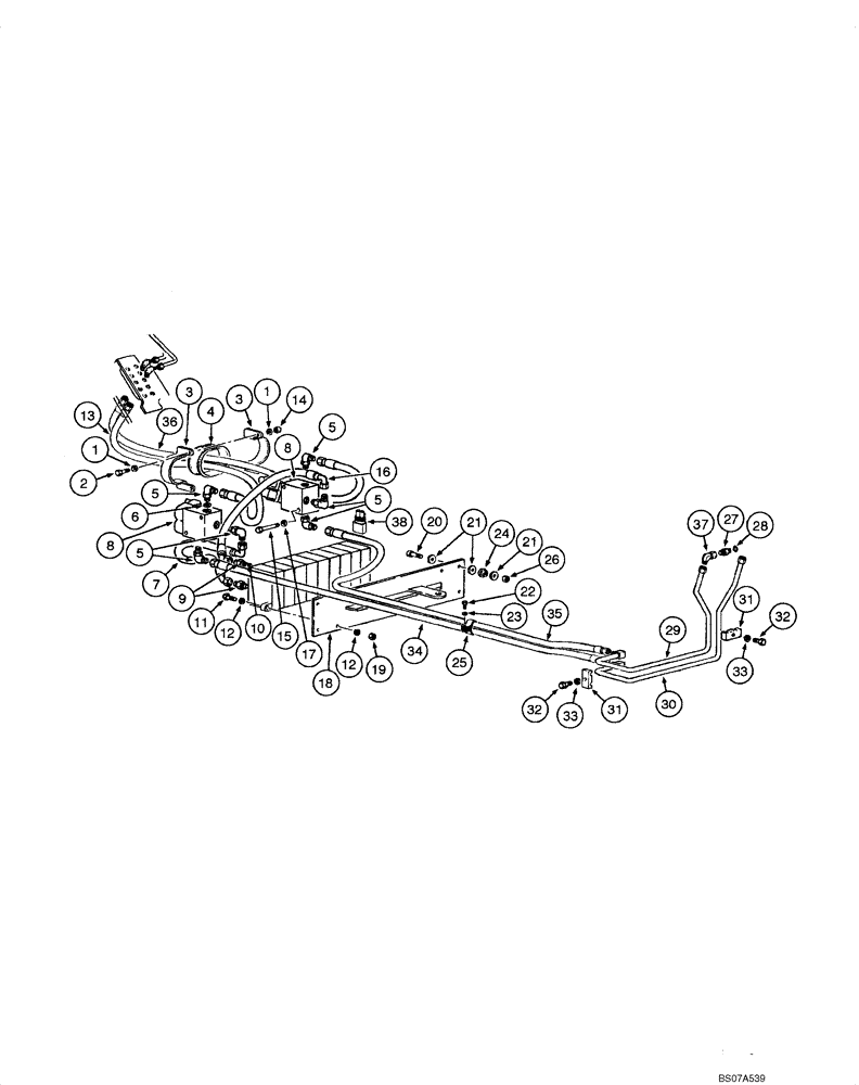 Схема запчастей Case 885 - (08.25[00]) - SCARIFIER AND RIPPER HYDRAULIC CIRCUIT (08) - HYDRAULICS